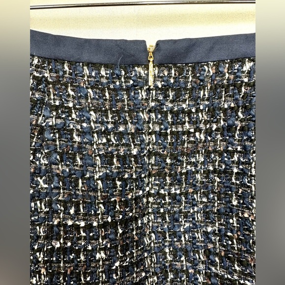 Tory Burch Annabelle Navy Tweed Skirt Size 8 - Picture 9 of 15